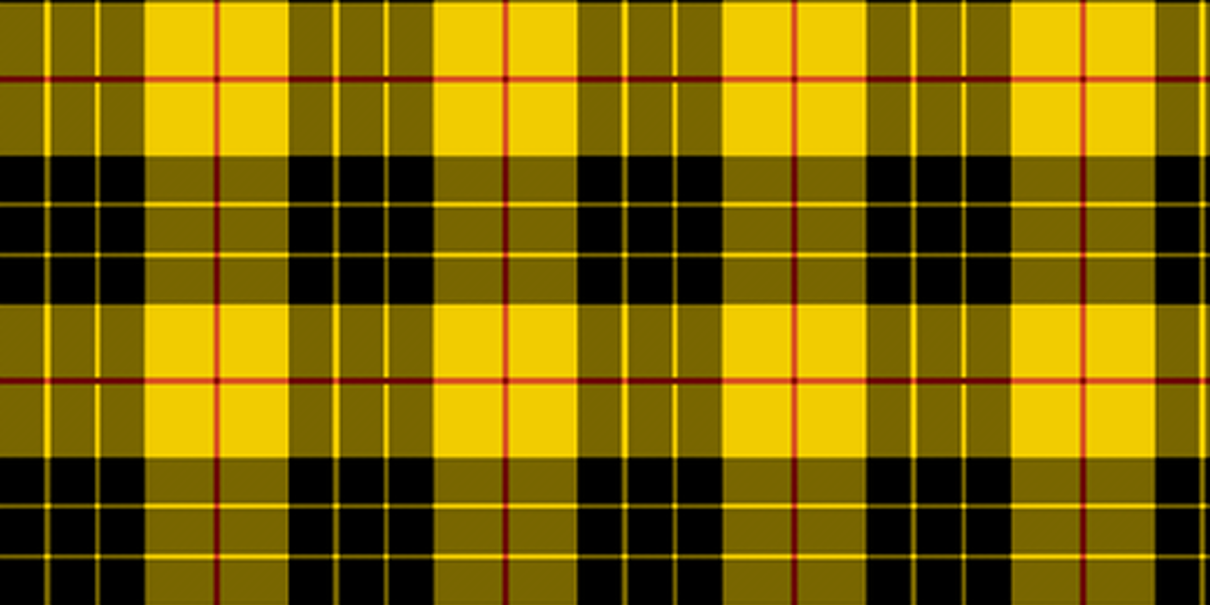 Yellow and black plaid pattern with red lines