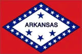 Arkansas state flag with stars and diamond.
