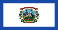 West Virginia state flag with blue border.