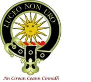 Crest with sun and Latin motto.
