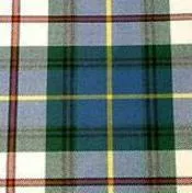 Blue and green plaid fabric pattern.