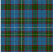 Blue and green tartan pattern fabric.