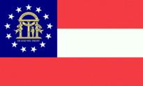 Flag of Georgia, USA with emblem.