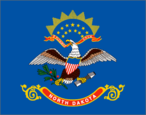 Flag of North Dakota with eagle emblem.