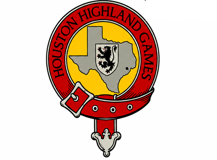 Houston Highland Games logo with Texas emblem.