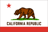 California state flag with bear and star.