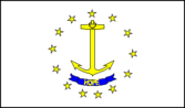Rhode Island state flag with anchor emblem.