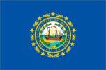 New Hampshire state flag with ship emblem.