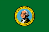 Washington State flag with George Washington seal.