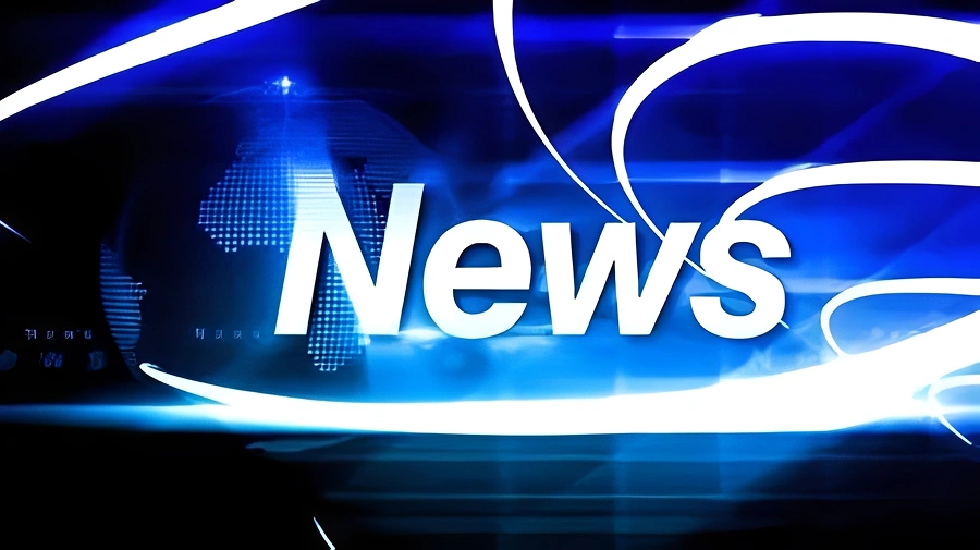 News graphic with blue swirling lines.