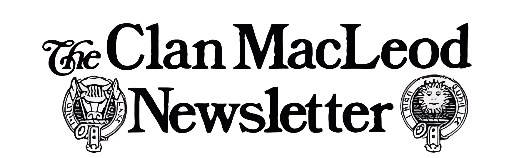 Clan MacLeod Newsletter logo with crests.